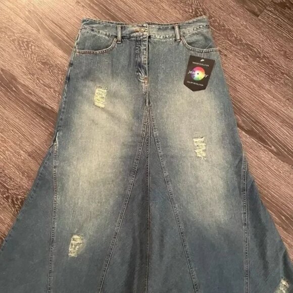 NWT Jeanology vintage denim maxi skirt - Picture 7 of 9